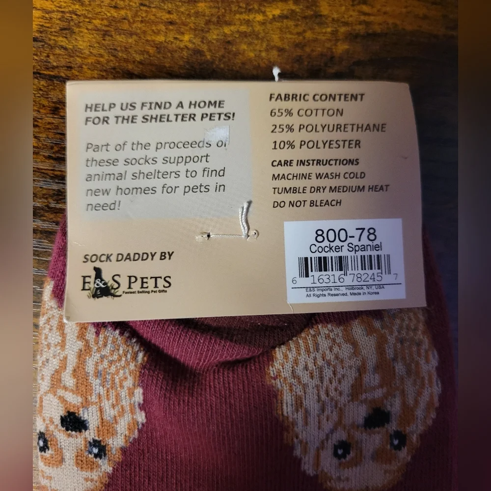 Sock Daddy cocker spaniel dog socks-maroon/tan
